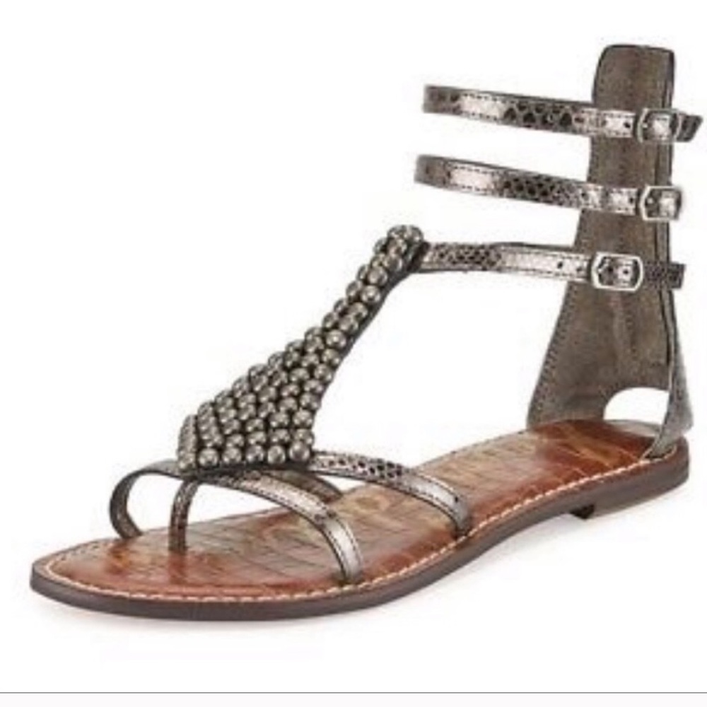 Sz 8.5 Sam Edelman Gray Ginger Gladiator Sandals